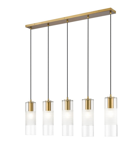 Alton Five Light Linear Chandelier in Modern Gold (224|824P5LMGLD)