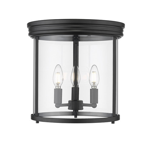 Thayer Three Light Flush Mount in Matte Black (224|742F13MB)