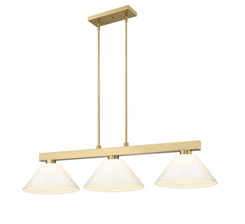 Cobalt Three Light Billiard in Modern Gold (224|152MGLDPWH)