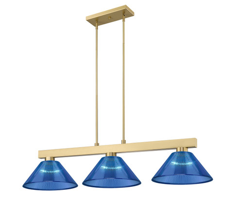 Cobalt Three Light Billiard in Modern Gold (224|152MGLDARDB)