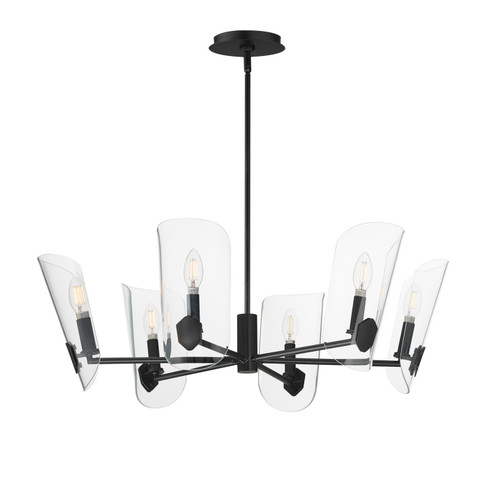 Armory Six Light Chandelier in Black (16|32356CLBK)