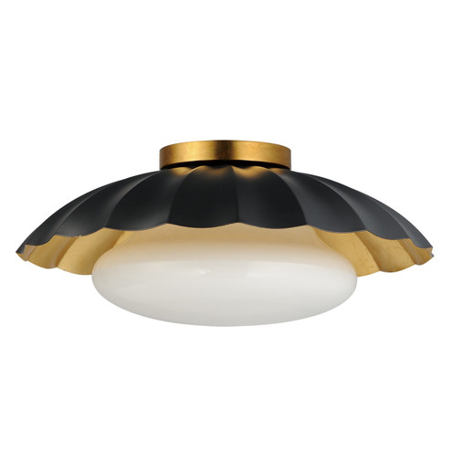 Primrose One Light Flush Mount in Black / Gold Leaf (16|18059BKGL)