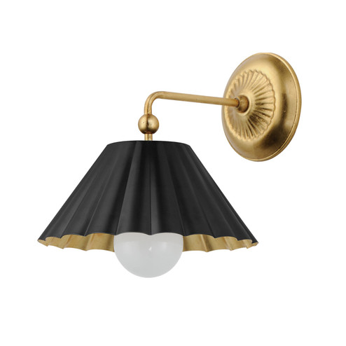 Primrose One Light Wall Sconce in Black / Gold Leaf (16|18051BKGL)