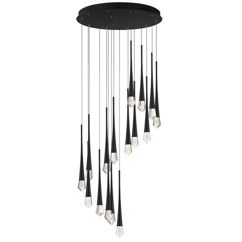 Pierce LED Pendant in Black (86|E24230122BK)