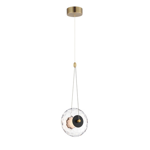 Amulet LED Pendant in Black / Natural Aged Brass (86|E2403124BKNAB)