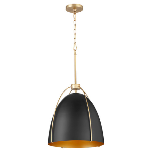 Jamie Three Light Pendant in Matte Black|Aged Brass (19|86035980)