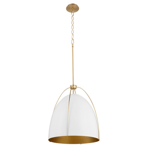 Jamie Three Light Pendant in Studio White|Aged Brass (19|86030880)