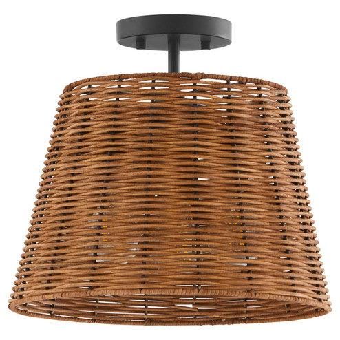 Wicker Three Light Semi Flush Mount in Matte Black (19|28931359)