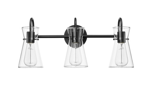 Camellia Three Light Vanity in Matte Black (59|21003MB)