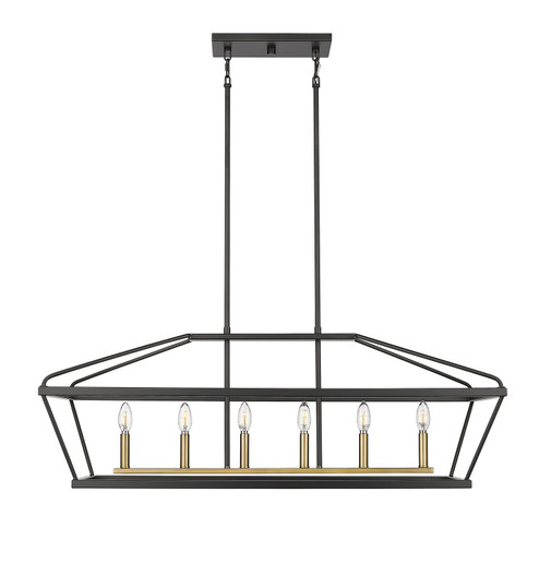 Surrey Six Light Chandelier in Matte Black / Vintage Brass (59|13406MBVB)