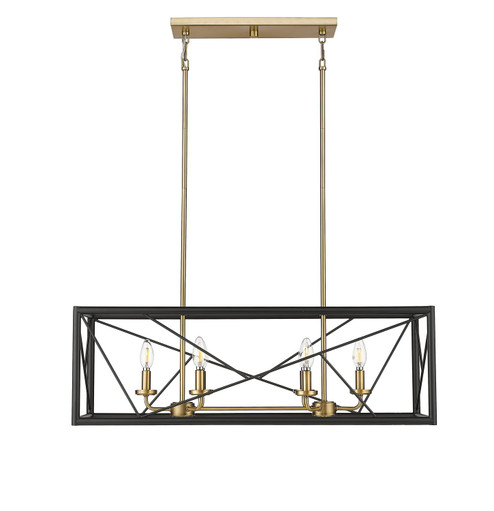 Surrey Six Light Chandelier in Matte Black/Vintage Brass (59|13306MBVB)