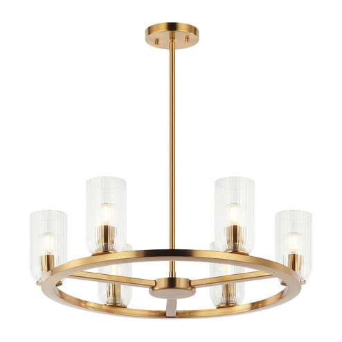 Westlock Six Light Chandelier in Aged Gold Brass (423|C34006AG)