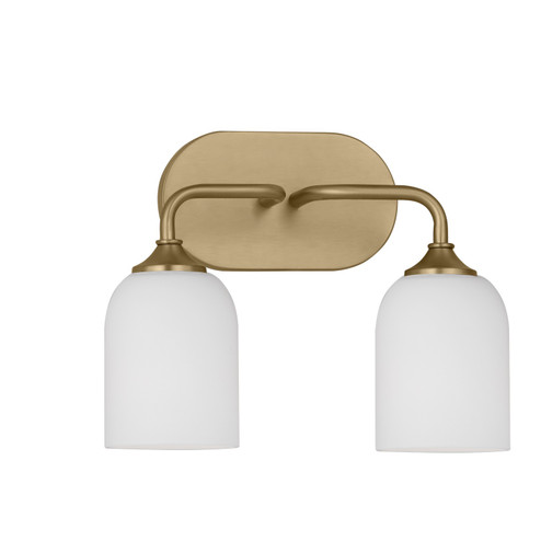 Emile Two Light Vanity in Satin Brass (1|GLV1022SB)