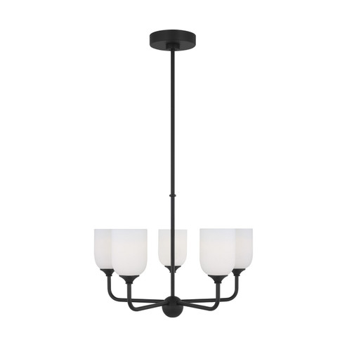 Emile Five Light Chandelier in Midnight Black (1|GLC1085MBK)