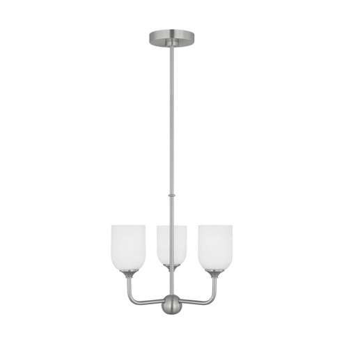 Emile Three Light Chandelier in Brushed Steel (1|GLC1073BS)