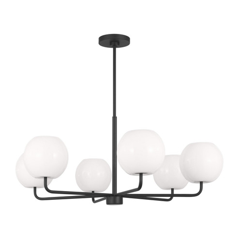 Rory Six Light Chandelier in Midnight Black (1|GLC1066MBK) Rory Six Light Chandelier in Midnight Black (1|GLC1066MBK)