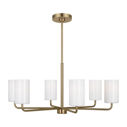 Rhett Six Light Chandelier in Satin Brass (1|GLC1026SB)