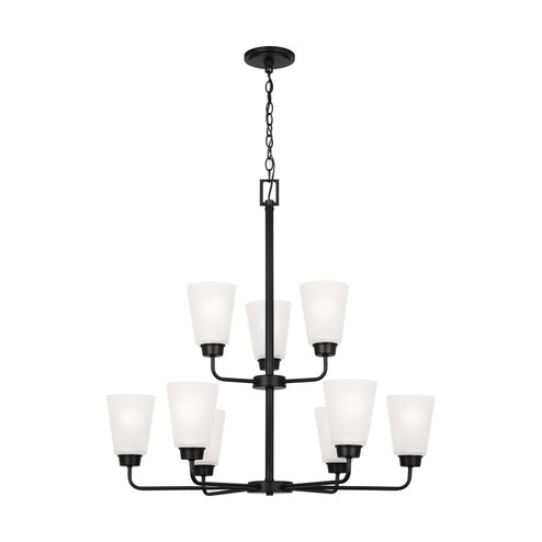 Kerrville Nine Light Chandelier in Midnight Black (1|3115209112)