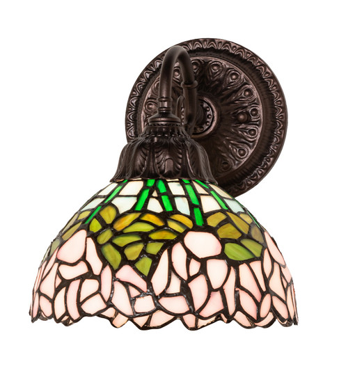 Tiffany Cabbage Rose One Light Wall Sconce in Mahogany Bronze (57|270876)