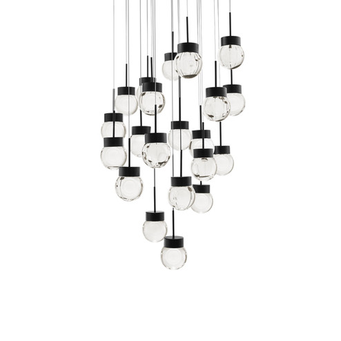 Double Bubble LED Pendant in Black (281|PD82021RBK)