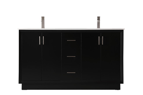 Hayes Double Bathroom Vanity in Black (173|VF19660DBK)