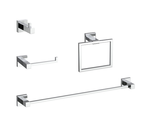 Isla 4-Piece Bathroom Hardware Set in Chrome (173|HWB12S4PCH)