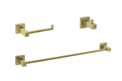 Isla 3-Piece Bathroom Hardware Set in Brushed Gold (173|HWB12S3HBGD)