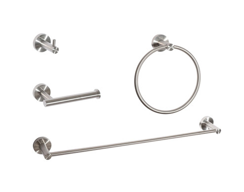 Freya 4-Piece Bathroom Hardware Set in Brushed Nickel (173|HWB11S4BNK)