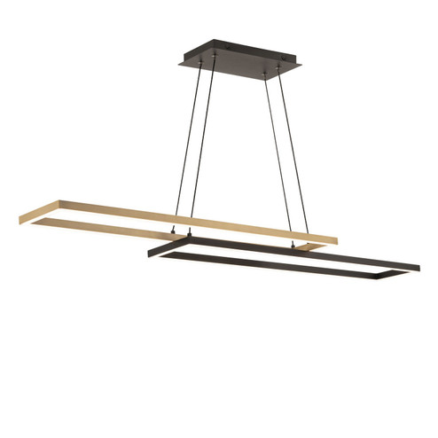 Double Entendre LED Linear Pendant in Black/Aged Brass (34|PD8144235BKAB)