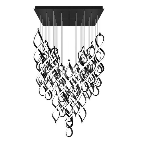 Interlace LED Chandelier in Black (34|PD47841SBK)
