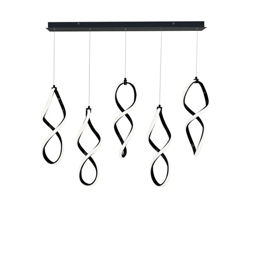 Interlace LED Chandelier in Black (34|PD47805LBK)