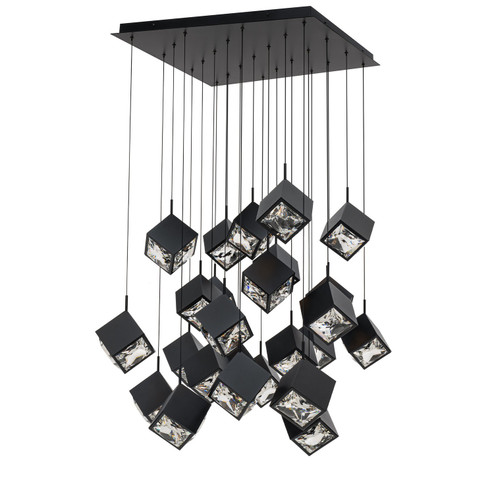 Ice Cube LED Chandelier in Black (34|PD29325SBK)