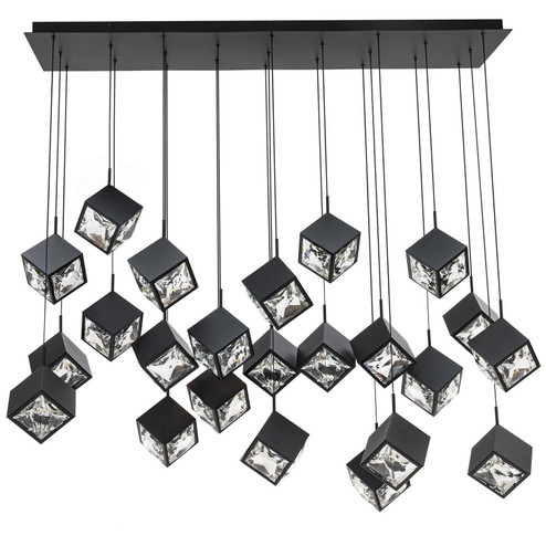 Ice Cube LED Chandelier in Black (34|PD29323LBK)