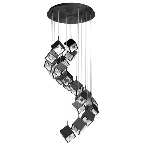 Ice Cube LED Chandelier in Black (34|PD29321RBK)