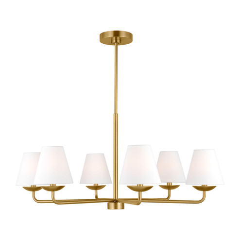 Albion Six Light Chandelier in Satin Brass (454|DJC1186SB)