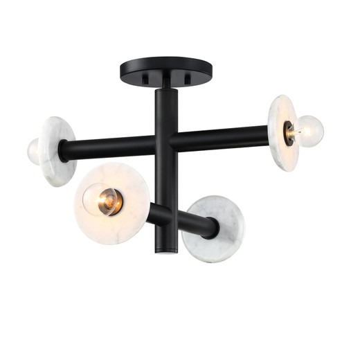 Fina Four Light Semi Flush Mount in Matte Black (43|D325CSFMB)