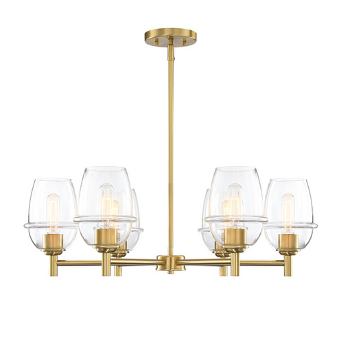 Summer Jazz Six Light Chandelier in Brushed Gold (43|D310M6CHBG)