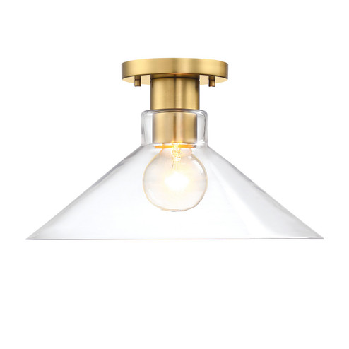 Leena One Light Semi Flush Mount in Brushed Gold (43|D307MSFBG)