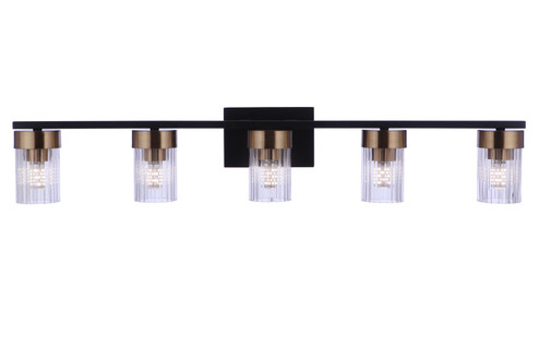 Bond Street Five Light Vanity in Flat Black/Satin Brass (46|11835FBSB5)