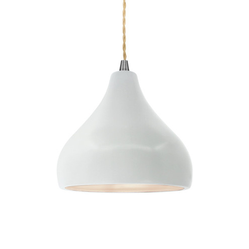 Radiance One Light Pendant in Gloss White (102|CER6560WHTNCKLBEIGTWST)