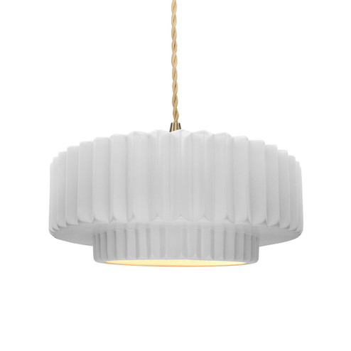 Radiance One Light Pendant in Gloss White (102|CER6553WHTBRSSBEIGTWST) Radiance One Light Pendant in Gloss White (102|CER6553WHTBRSSBEIGTWST)