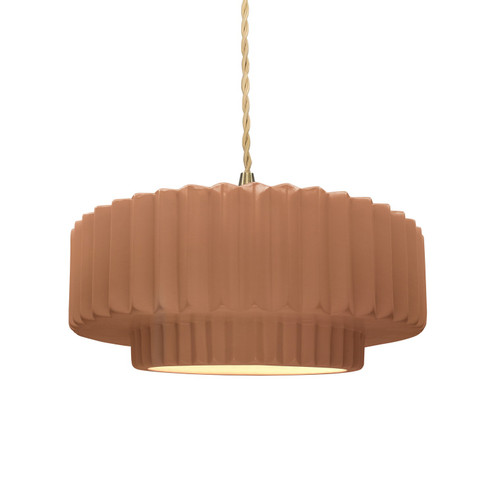 Radiance One Light Pendant in Adobe (102|CER6553ADOBBRSSBEIGTWST)