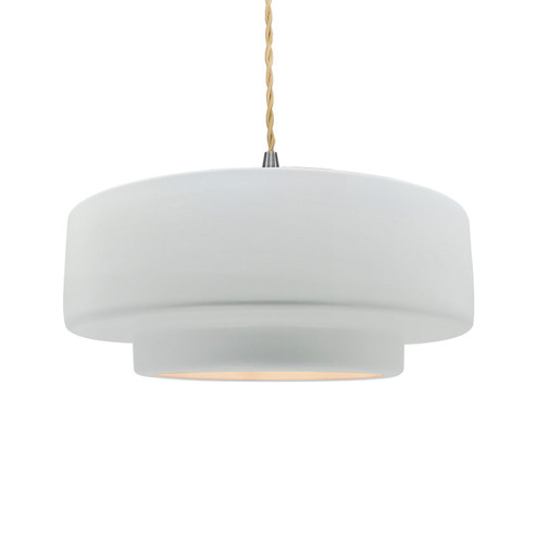 Radiance One Light Pendant in Gloss White (outside and inside of fixture) (102|CER6545WTWTNCKLBEIGTWST)