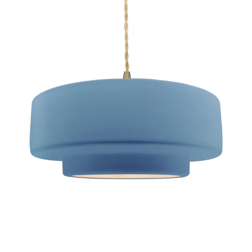 Radiance One Light Pendant in Sky Blue (102|CER6545SKBLBRSSBEIGTWST)