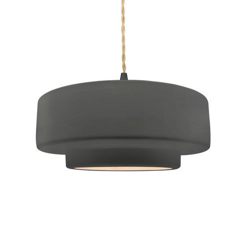 Radiance One Light Pendant in Gloss Grey (102|CER6543GRYMBLKBEIGTWST)