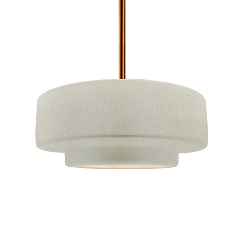 Radiance One Light Pendant in White Crackle (102|CER6543CRKBRSSRIGID)