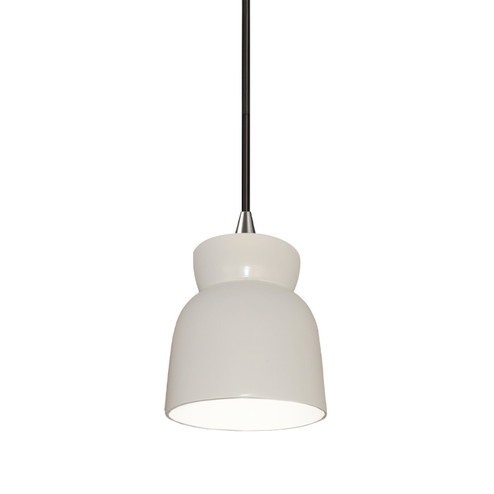 Radiance One Light Pendant in Gloss White (outside and inside of fixture) (102|CER6515WTWTNCKLBEIGTWST)