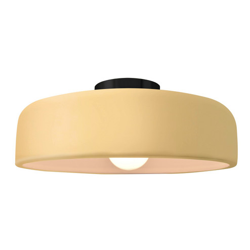 Radiance One Light Semi-Flush Mount in Muted Yellow (102|CER6345MYLWMBLK)