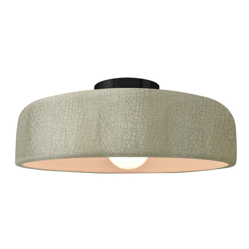 Radiance One Light Semi-Flush Mount in Celadon Green Crackle (102|CER6345CKCMBLK)