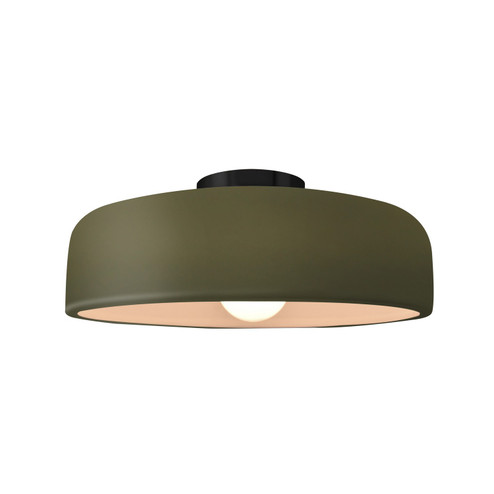 Radiance One Light Semi-Flush Mount in Matte Green (102|CER6343MGRNMBLK)